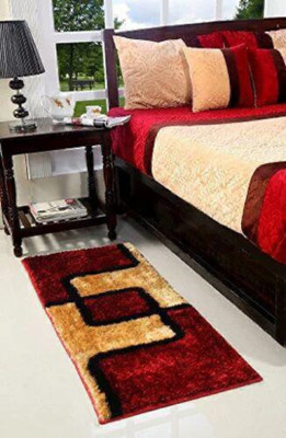 TURIYA Polyester Floor Mat(Red, Beige, Medium)