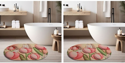 LOOM LEGACY Rubber Bathroom Mat(Multicolor, Medium, Pack of 2)