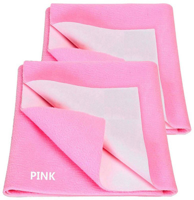 SBTs Cotton Baby Bed Protecting Mat(Pink, Pack of 2, Medium)