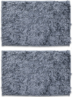 EXOTICE Polyester Door Mat(Grey, Medium, Pack of 2)