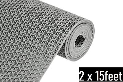 Shoppingzone Rubber Bathroom Mat(Grey Non-Slip Mat 2x15Feet, Large)