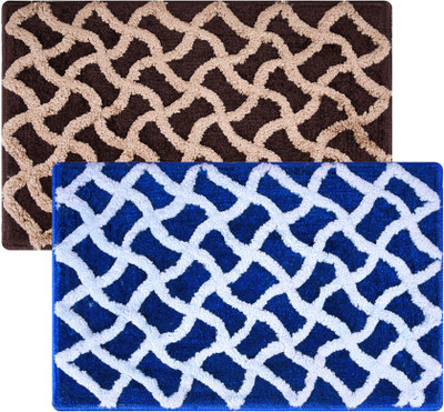 KUBER INDUSTRIES Microfiber Door Mat(Multicolor, Medium, Pack of 2)