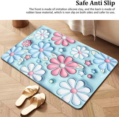 DPA Collection PVC (Polyvinyl Chloride) Door Mat(Blue, Large)