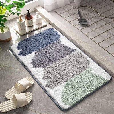 KUBER INDUSTRIES Polyester Bathroom Mat(Multicolor, Medium)