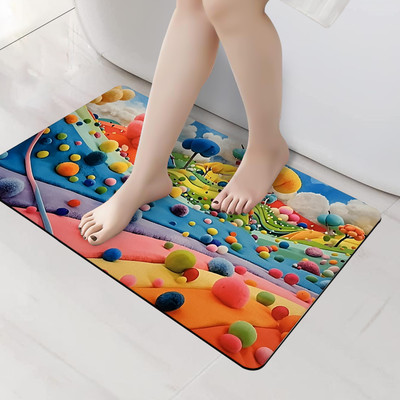 SITTELLA Rubber Door Mat(Rainbow, Medium)