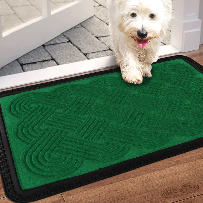 OPTICA WEAVES Microfiber Door Mat(Green Mat, Medium)