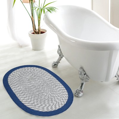 HOMZZ Cotton Bathroom Mat(Door Mat, Entrance Floor Mat, Kitchen Mat, Multi-Blue, Medium, Pack of 2)