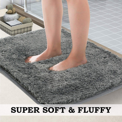 RJVT Microfiber, Polyester Door Mat(Grey, Medium)