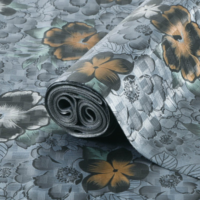 Heart Home PVC (Polyvinyl Chloride) Kitchen Mat(Black & Grey, Extra Large)