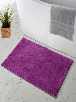 MAA HOME CONCEPT Microfiber Floor Mat(SOLID PURPLE, Medium)