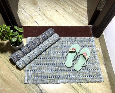 RADRUGS Cotton Door Mat(Multicolor, Small, Pack of 3)