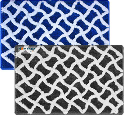 HOMESTIC by Kuber Industries Microfiber Door Mat(Multicolor, Medium, Pack of 2)