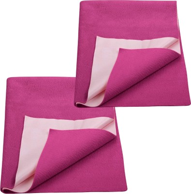 ECOM FASHION HUB Fleece Baby Bed Protecting Mat(Magenta, Small, Pack of 2)