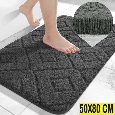 Slayy with Style Microfiber Door Mat(Grey, Large)