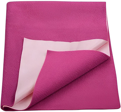 GLAM VICUNA Fleece Baby Bed Protecting Mat(Rani Pink, Large)