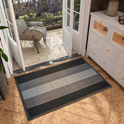 STATUS Nylon Door Mat(Black, Medium)
