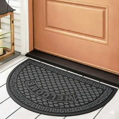RADHE KRISHNA HANDLOOM Cotton Door Mat(New Grey, Medium)