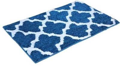 Kavya Creation Microfiber Bathroom Mat(Light Blue, Medium)