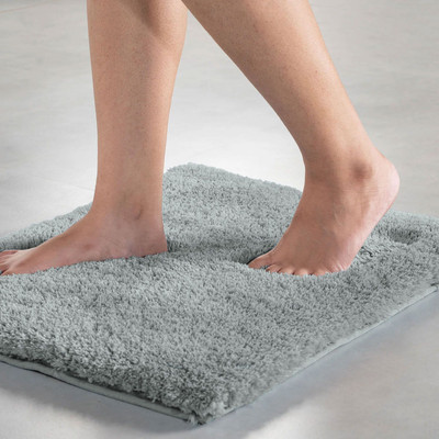 F i Microfiber Door Mat(Silver, Small)