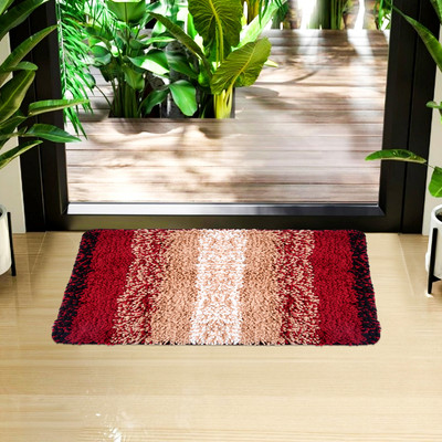 KUBER INDUSTRIES Microfiber Door Mat(Cream, Medium)