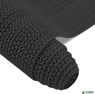 KUBER INDUSTRIES Rubber Bathroom Mat(Black, Large)