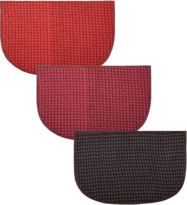 KUBER INDUSTRIES Wool Door Mat(Multicolor, Medium, Pack of 3)