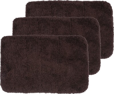 Black Gold Cotton Door Mat(Brown, Medium, Pack of 3)