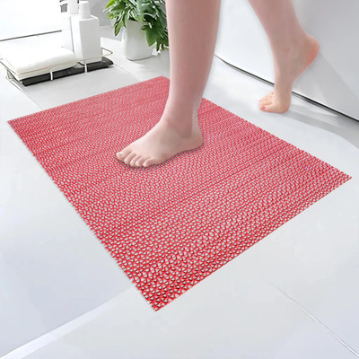 KUBER INDUSTRIES Rubber Bathroom Mat(Red, Medium)