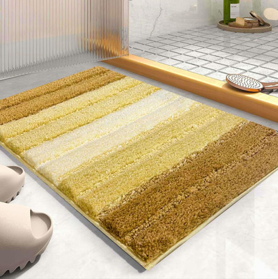 Roseate Microfiber Bathroom Mat(Cutloop 40x60 cm (Beige) Pack of 1, Medium)