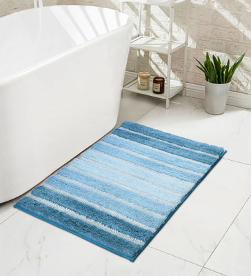 Obsessions Polyester Bathroom Mat(Aqua, Free)