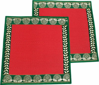 sajawat Plastic Chatai Mat(Red, Medium, Pack of 2)