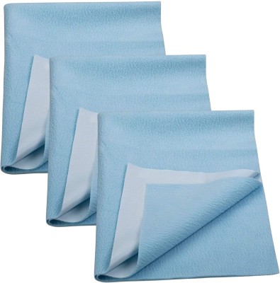 PAYMANA Fleece Baby Bed Protecting Mat(Sea Blue, Small, Pack of 3)