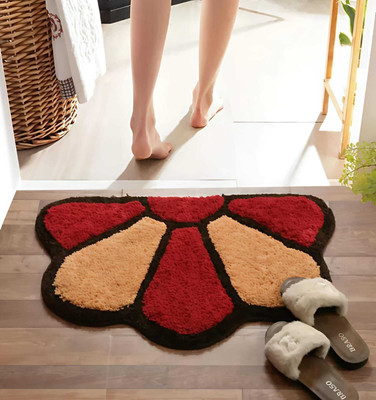 Moin Microfiber Floor Mat(Red, Medium)