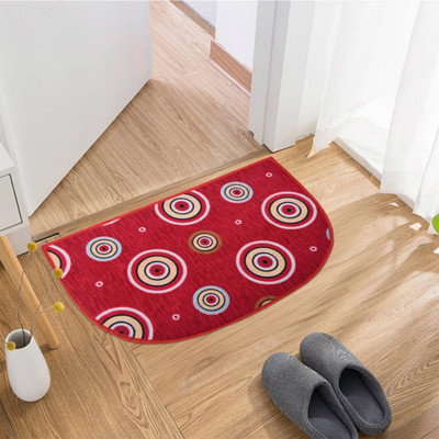 KUBER INDUSTRIES Wool Door Mat(Red, Medium)