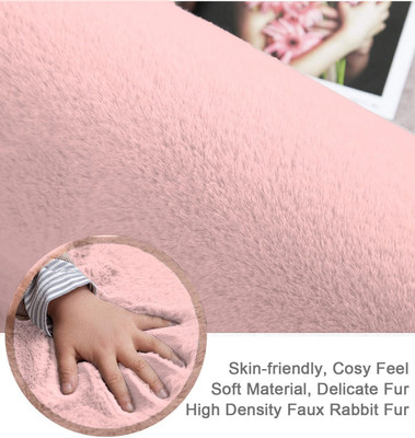 F i Polyester Door Mat(Peach, Small)