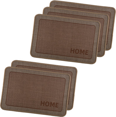 KUBER INDUSTRIES Polyester Door Mat(Brown, Free, Pack of 5)
