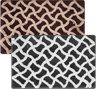 HOMESTIC by Kuber Industries Microfiber Door Mat(Multicolor, Medium, Pack of 2)