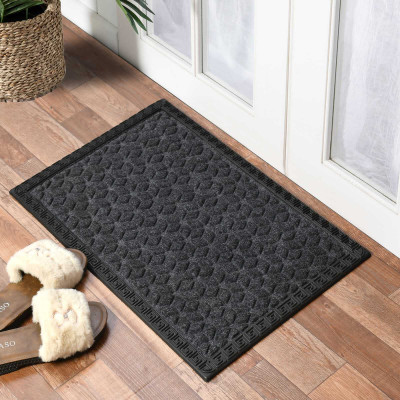 Shree Paras Rubber Door Mat(Grey, Medium)