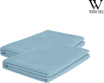 WISH NEU Polycotton Baby Bed Protecting Mat(Baby Blue, Small, Pack of 2)