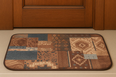 MBSdecor Fleece Door & Floor Mat(Brown, Small)