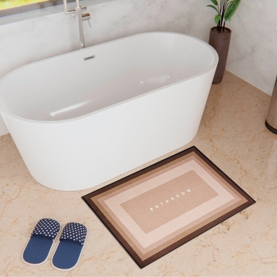 KUBER INDUSTRIES Polyester Bathroom Mat(Brown, Medium)