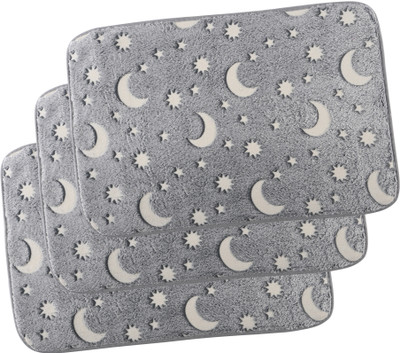 KUBER INDUSTRIES Polyester Door Mat(Grey, Free, Pack of 3)