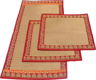 sajawat Plastic Chatai Mat(Beige, Medium, Pack of 3)