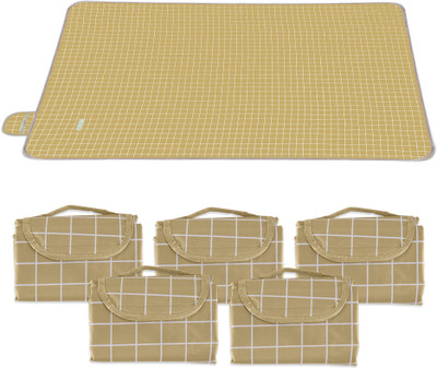 KUBER INDUSTRIES Polyester Chatai Mat(Brown, Extra Large, Pack of 6)