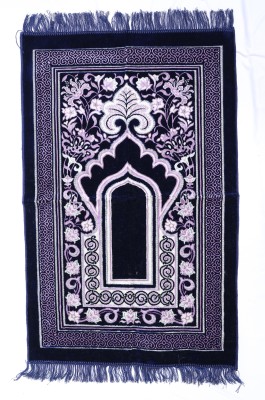 Ideal Velvet Prayer Mat(Dark Blue, Large)