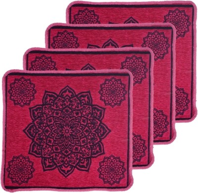 Furnishing Hut Velvet Prayer Mat(Pink, Medium, Pack of 4)
