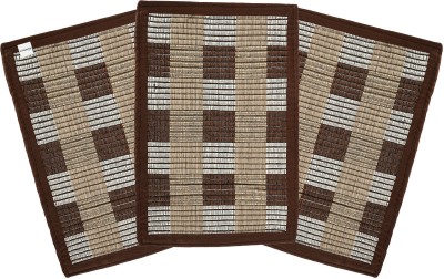 HOMESTIC Polyester Door Mat(Brown, Free, Pack of 3)