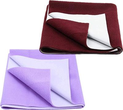 PREMOURE Fleece Baby Bed Protecting Mat(Lavender, Maroon, Small, Pack of 2)