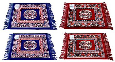 HOMESTIC by Kuber Industries Velvet Prayer Mat(Multicolor, Free, Pack of 4)
