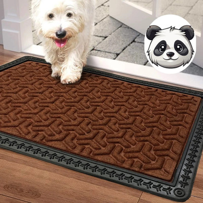 Shoppingzone Rubber Door Mat(Brown-Top-Tip-Mat, Large)